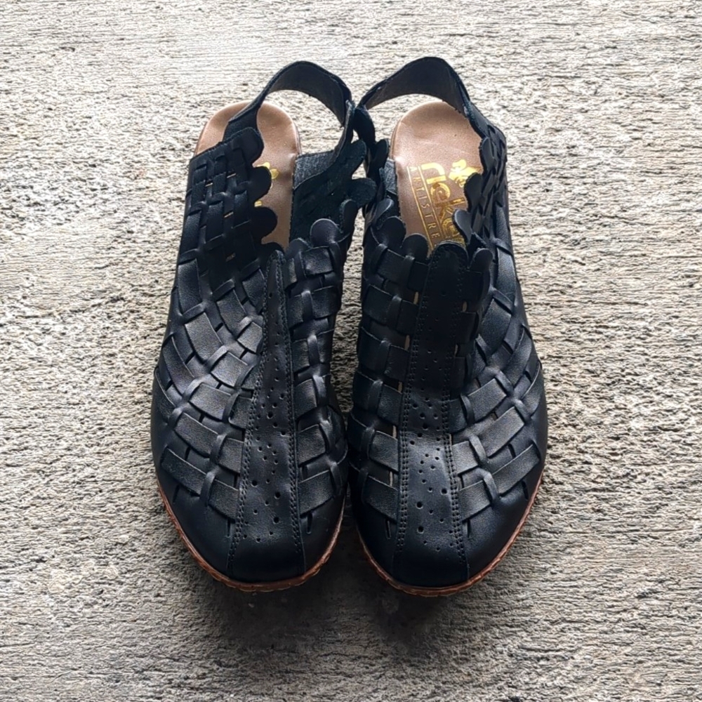 Wonderful Reiker Anti Stress "Super Comfy" Leather Women's Sina 78 Black Leather